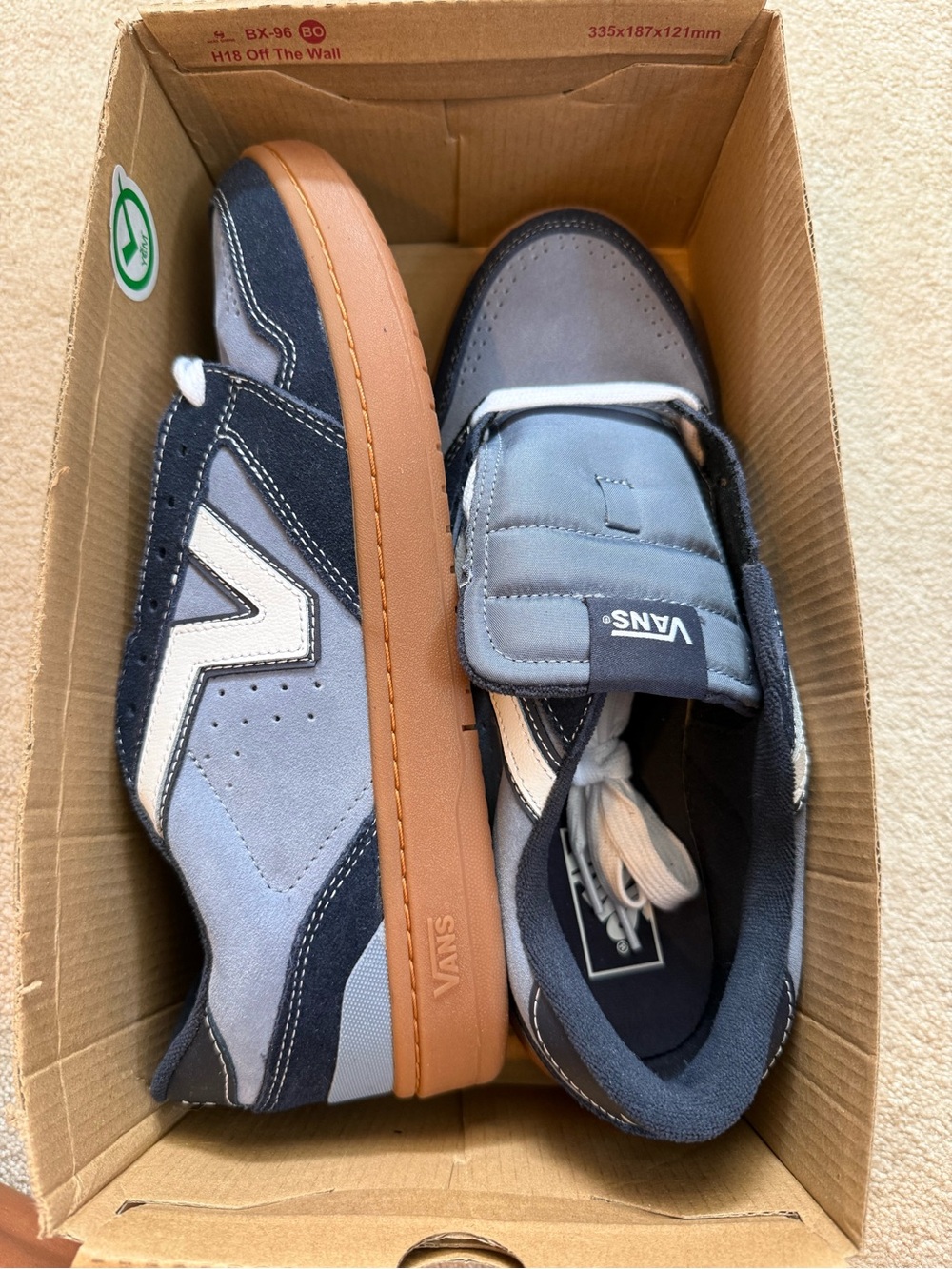Vans Men’s Low-Top Suede and Canvas Sneakers in Gray, Navy and Gum